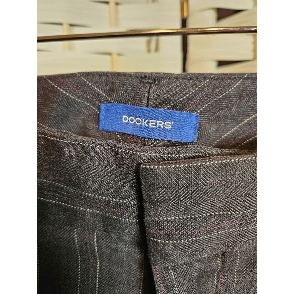 Dockers Womens Sz 14 Pin Striped Dress Pants Work Career Preppy - Picture 6 of 13